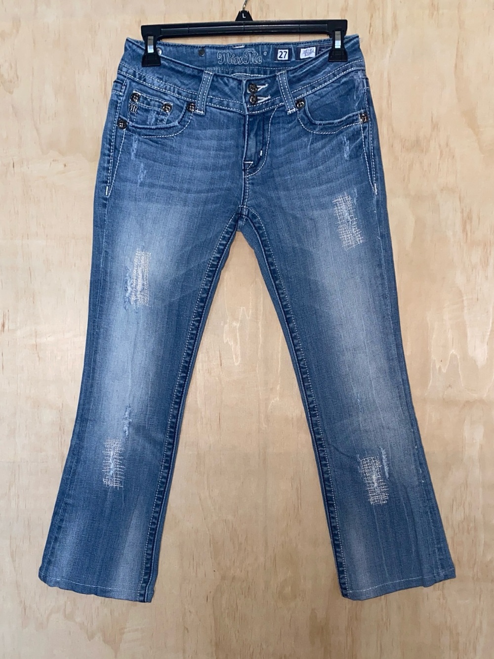 Miss Me Medium Blue Distressed Boot Cut Jeans